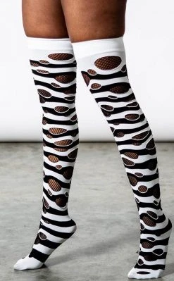 Killstar Wretched Soul Distress Socks | Black/White