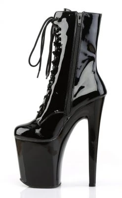 Pleaser Pole Shoes XTREME-1020 Black Patent Ankle Boots