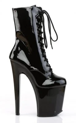 Pleaser Pole Shoes XTREME-1020 Black Patent Ankle Boots
