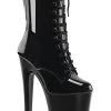 Pleaser Pole Shoes XTREME-1020 Black Patent Ankle Boots