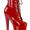 Pleaser XTREME-1020 Red Patent Ankle Boots