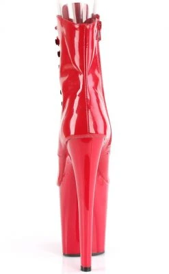 Pleaser XTREME-1021 Red Patent Peep Toe Ankle Boots Pole Shoes 10 Pleaser XTREME-1021 Red Patent Peep Toe Ankle Boots Pole Shoes