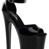 Pleaser XTREME-875 Black Heels Pole Shoes