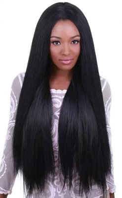 Rockstar Wigs Yaki Lace Front 32" Black Wig
