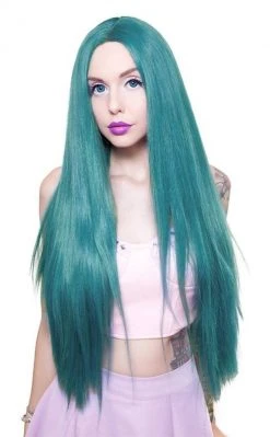 Rockstar Wigs Beauty Yaki Mermaid Lace Front 32" Turquoise Wig