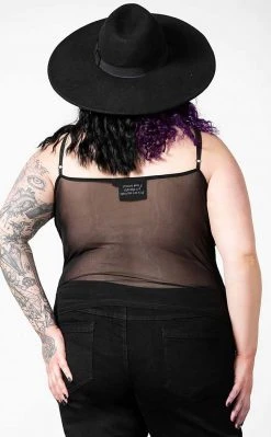 Killstar Clothing Yuna Ribbon Mesh Top