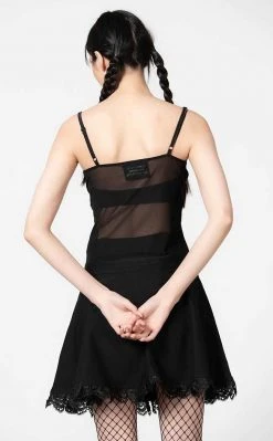 Killstar Clothing Yuna Ribbon Mesh Top